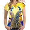 Модная персонализированная женская одежда, новая футболка с 3D принтом павлина, повседневная футболка большого размера, уличные футболки унисекс в стиле Харадзюку