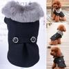 Winter Dog Clothes winter pet coat with a fur collar Jacket Coat Sweater Warm Padded Puppy Apparel for Small Medium Dogs Pets