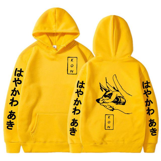 Japanese Anime Chainsaw Man Hoodies Hayakawa Aki Fox Devil Kon Hoodies Men Women Pullovers Casual Oversized Long Sleeves Sweatshirt Unisex Streetwear