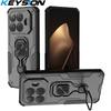 KEYSION Противоударный бронированный чехол для Xiaomi 15T Pro Силикон+ПК Вертикальная металлическая подставка-кольцо для телефона для Xiaomi 15T 15T Pro 5G