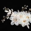 Fashion White Flower Pearl Crystal Bridesmaid Tiara Hair Combs Bridal Clips Flower Hair Pin