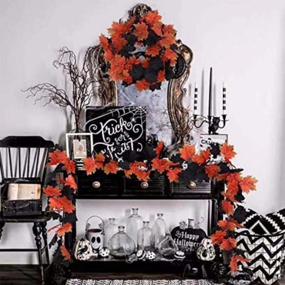 Silk Halloween Leaf Vines Realistic Artificial Hanging Vine Garland Table Decoration