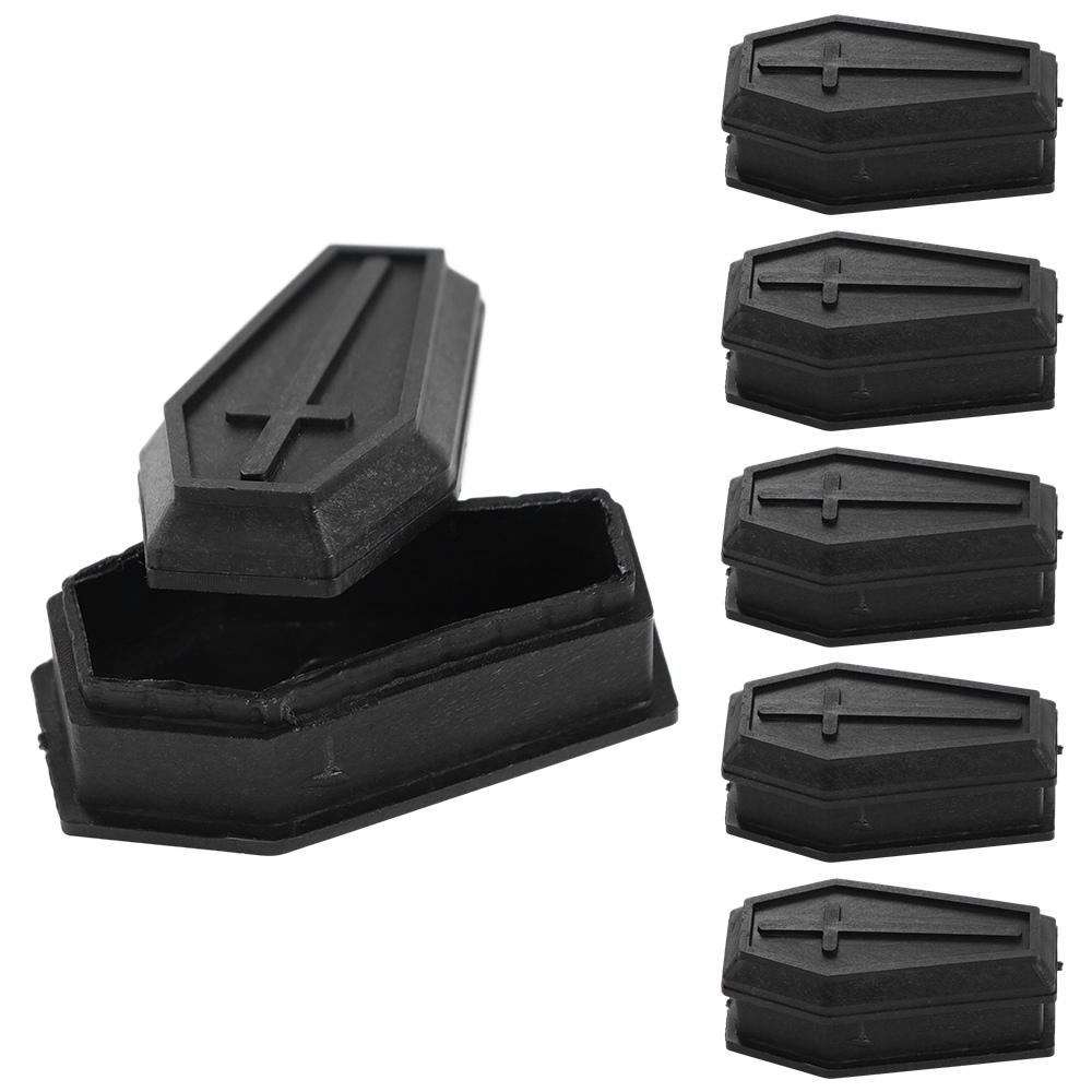 Removable Halloween Coffin Box Candy Container Mini Black Cross Coffin Halloween
