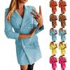 Women's Autumn And Winter Long Sleeve Solid Color Double-breasted Thin Small Suit Jacket