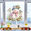Christmas, Pink Scarf Snowman, Glass Sticker, Bedroom Balcony, Window Decoration, Glue Free, Electrostatic Sticker, Party Decoration