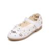 Girls' Leather Princess Shoes - 2023 Spring & Autumn Hollow Flower Design with Soft Soles
