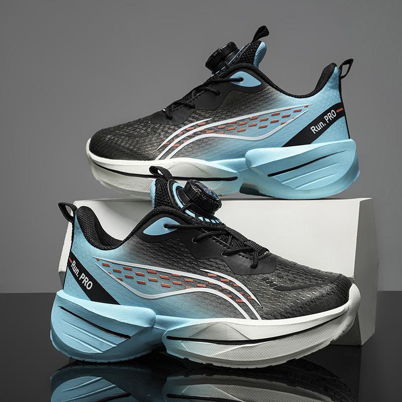 Заводские детские легкие кроссовки для бега удобные и дышащие весенне-осенние вращающаяся пряжка нескользящие уличные мужские и женские спортивные