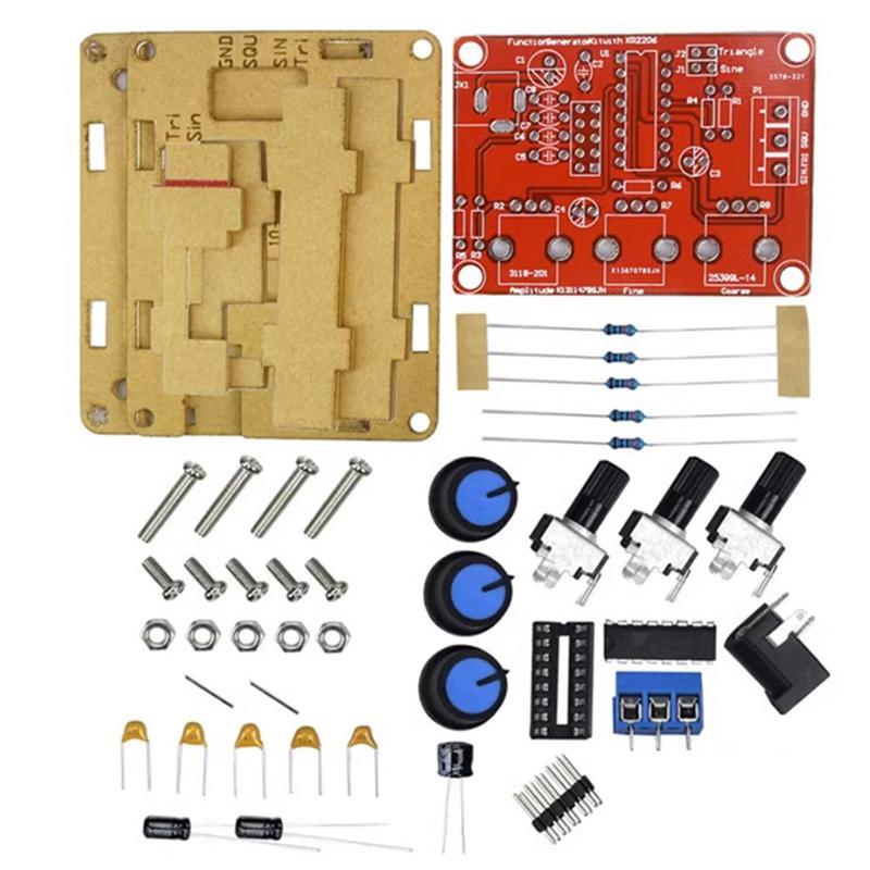 N91R-XR2206 Высокоточный генератор сигналов DIY-комплект Синусоидальная, треугольная, прямоугольная волна Диапазон частот 1 Гц - 1 МГц Регулируемая частота
