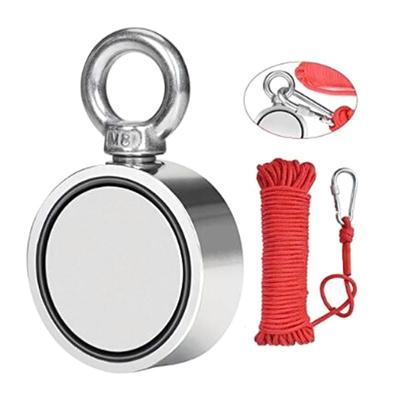 120 кг двухсторонний магнит, сильные неодимовые постоянные рыболовные магниты + веревка 20 м