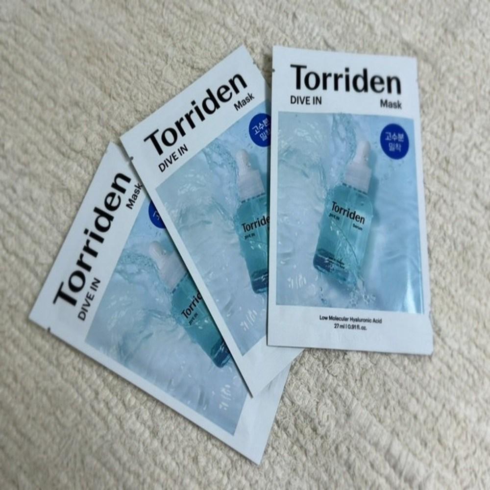 Маска Torridon Dive-in с низкомолекулярной гиалуроновой кислотой увлажняет и снимает стянутость, 10 листов, 3 шт.