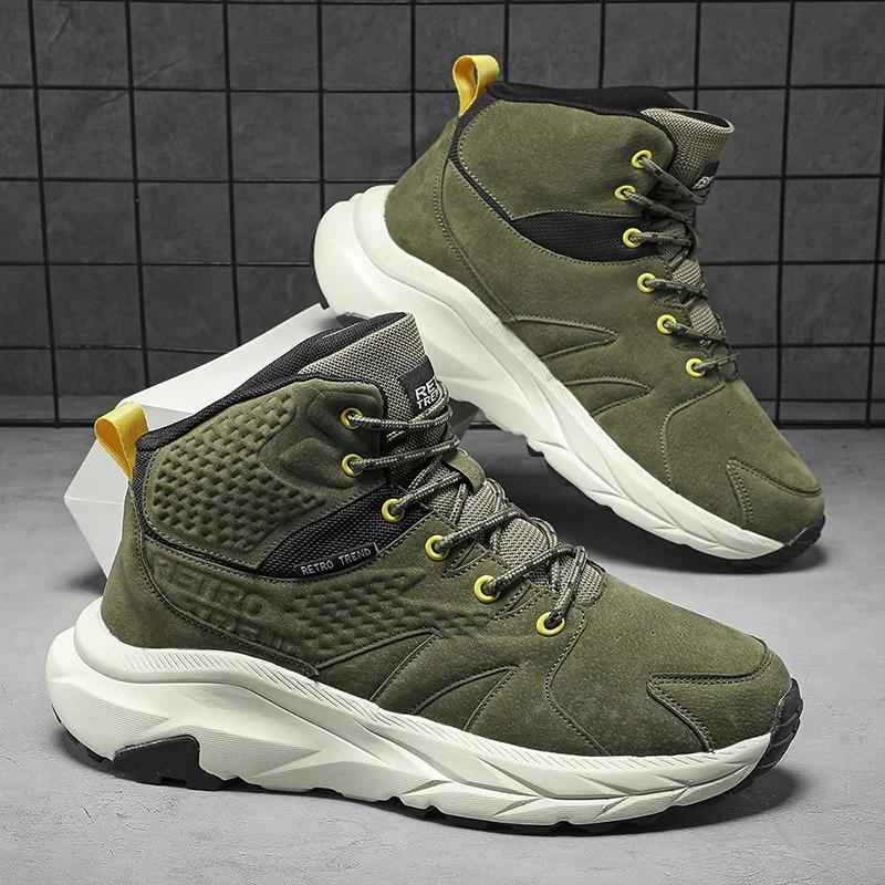 High Quality Casual Sports Men Hiking Shoes Tourist Trekking Sneakers Mountain Boots Climbing Fashion Outdoor Work Ankle Boot