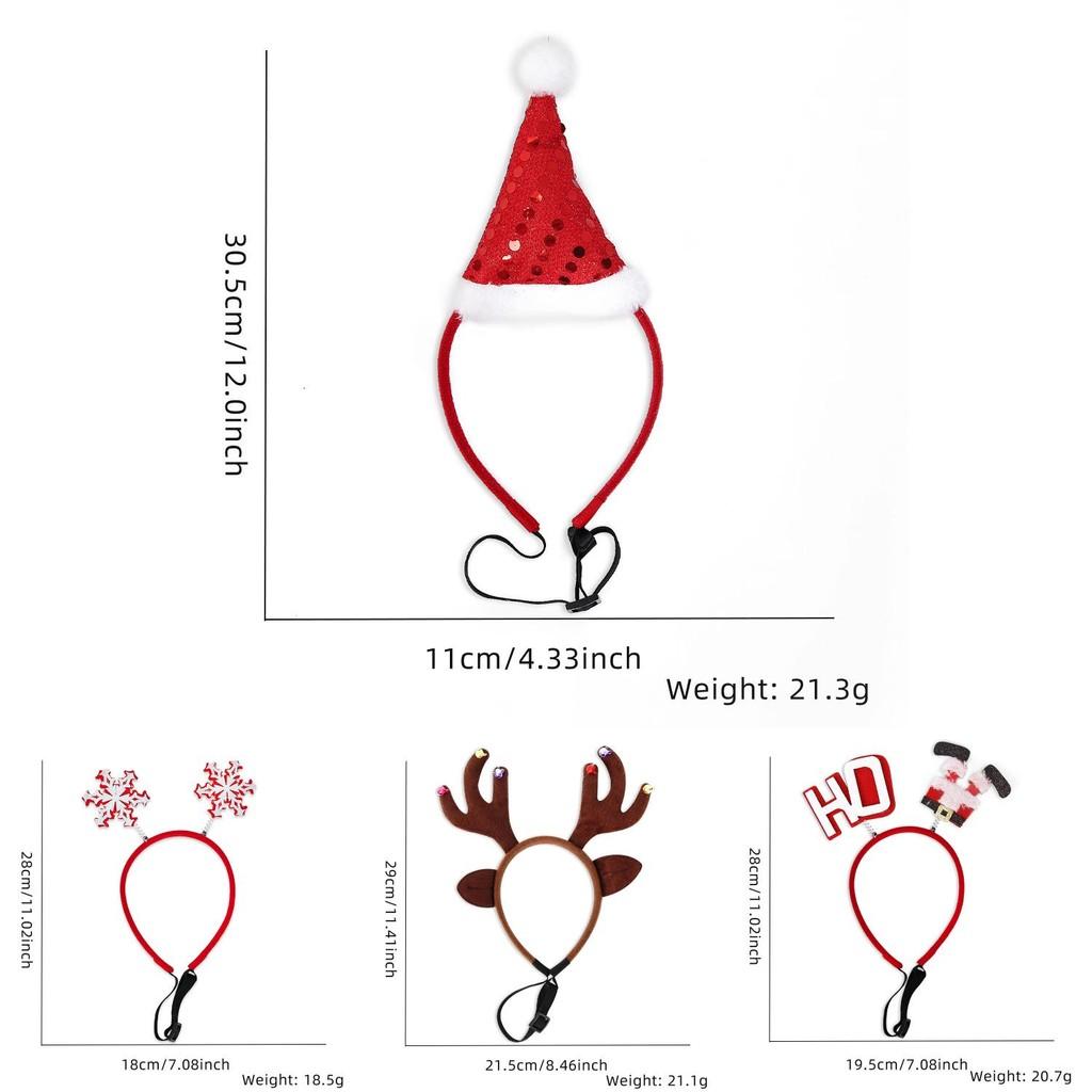 Очаровательная Рождественская Коллекция Повязок на Голову для Питомцев Ярких Праздничных Цветов для Собак