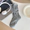 Polka Dot Socks, Women's Mid-calf Socks, Trendy Summer Thin Cotton Student Mesh Breathable Rolled-up Long Socks