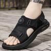 Модные летние сандалии для мужчин, повседневные спортивные тапочки из кожи, нескользящие, дышащие, римские туфли, пляжные шлепанцы, садовая обувь
