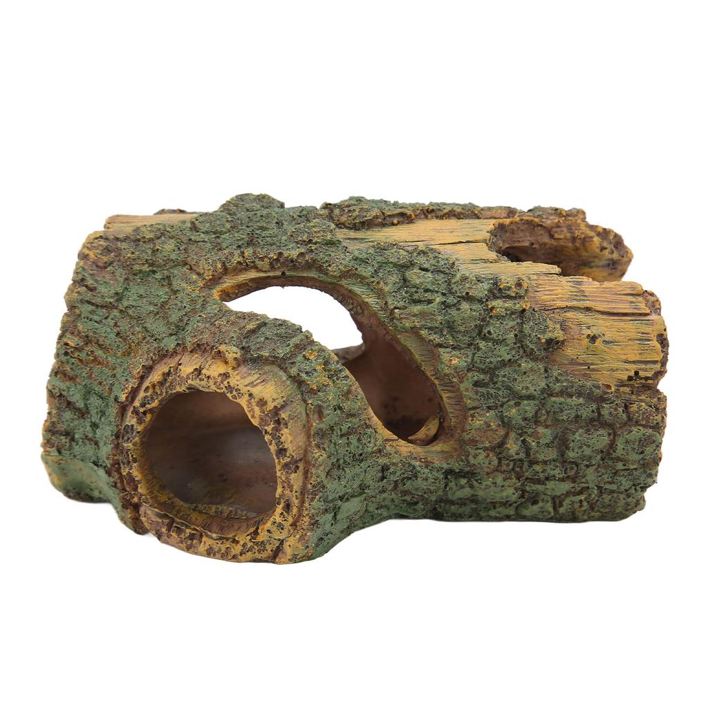 Wood Aquarium Ornament Simulation Resin Fish Artificial Tree Hole Ornament for Aquascaping