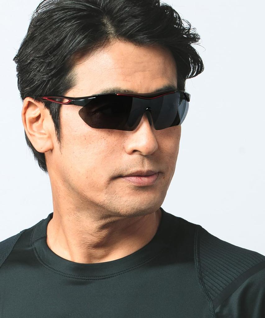 Спортивные поляризованные УФ поляризованные дымчатые солнцезащитные очки [Afit], мужские солнцезащитные очки, защита, линзы, черный/красный AF-7001HSM-C3