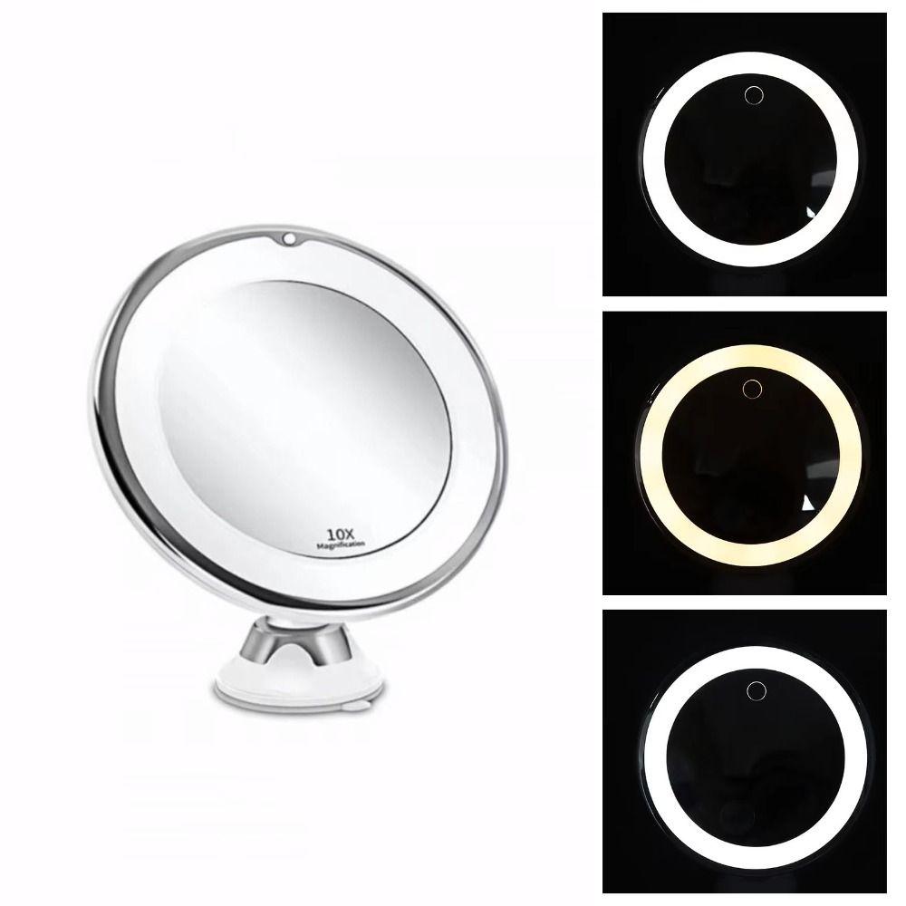 Светодиодное настольное зеркало Гибкое 10-кратное увеличительное косметическое зеркало Подарок для леди