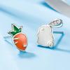 1 Pair Ear Studs Asymmetric Funny Mini New Trend Gift Personality Cute Rabbit Carrot Women Earrings Fashion Jewelry