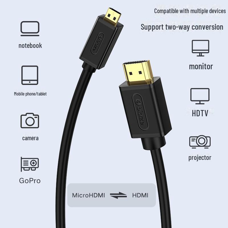 Biaz Micro HDMI To HDMI 2.0 Adapter Cable, 4K 60Hz High-Definition Converter - K73