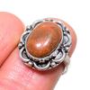 Natural Red Sunstone Gemstone 925 Sterling Silver Jewelry Ring Size 6.5 M2u80