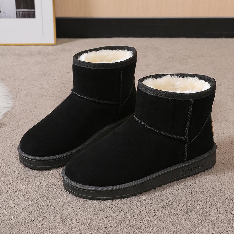 2024 New Women's Snow Boots Comfortable Warm Plush Ankle Boots Women Thickened Fluff Winter Ladies Shoes Flat Platform Shoes Boots Woman