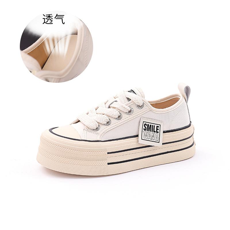 Genuine leather women's shoes 2025 spring new women's heightening platform white shoes women's casual versatile muffin baseplate shoes