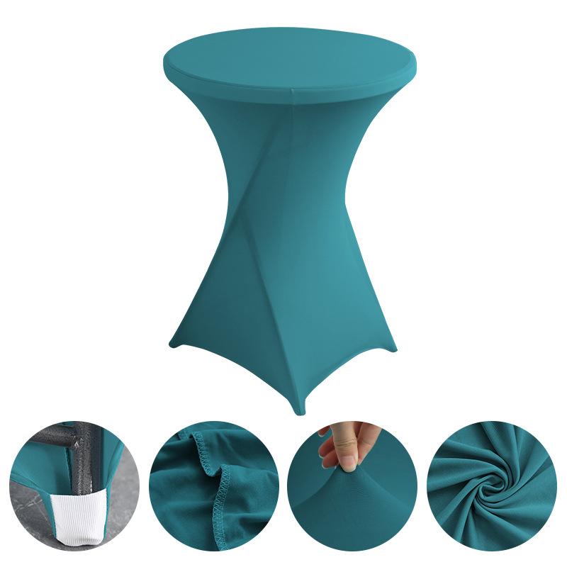 Height Stretch Round Tablecloth Cocktail Table Cover Spandex Table Cloth Bar Hotel Party Wedding Elastic TableCloth Decor