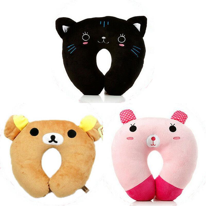 Black Cat Pig Strawberry Ushaped Pillow With Crystal Velvet Cover For Adults And Travel