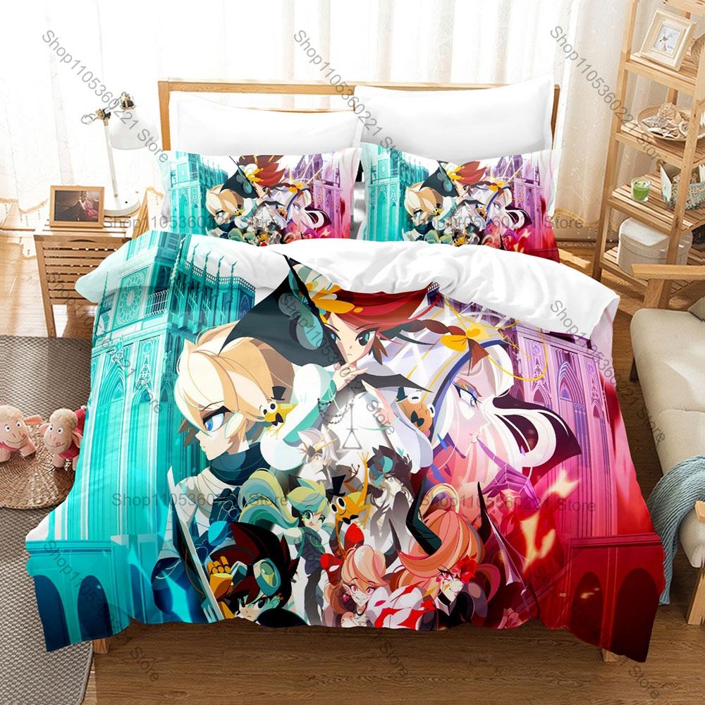 Cris Tales Bedding Set Includes Duvet Cover 2 Pillowcases Hand Drawn Time Magic JRPG Crisbell Fantasy Game Bedroom Decor Gamers