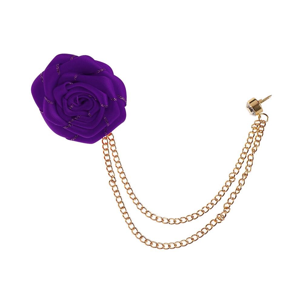 New Korean Chain Ribbon Flower Tassel Fabric Rose Brooch Lapel Pin Pin Suit Brooches