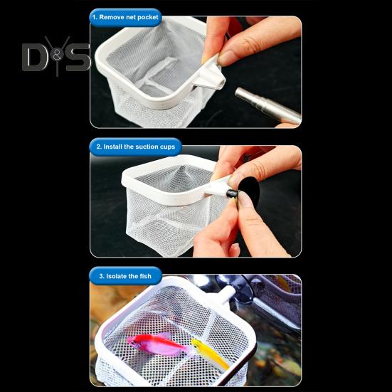 Сачок для аквариума с телескопической ручкой из нержавеющей стали, более глубокая сетка, квадратная сетка для аквариума, для креветок, остатков корма для мальков рыб