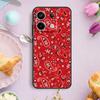 Красный чехол для телефона Bandana Paisley для Redmi Note 13 9 10 11 12 Pro Plus 10S 11S 12S Redmi 12 9C 10C 12C 13C Cover