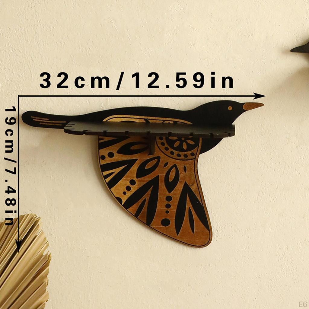 Деревянная настенная полка-органайзер, стойка для книг, держатель для цветочного горшка, универсальный монтаж для