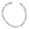 [R1934] - Silver 'Figaro' Silver Bracelet (rhodium) - 20cm 5mm