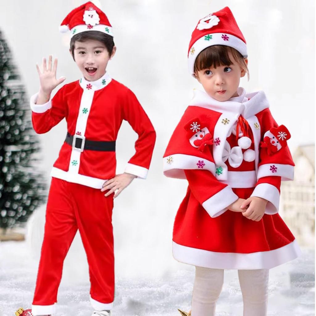 LAMONKE Santa Claus Cosplay Costume for Set with and Perfect for Cosplay School and Events Hood Size Kids, 3-Piece Hat, Hood, Dress, Girls' Parties,