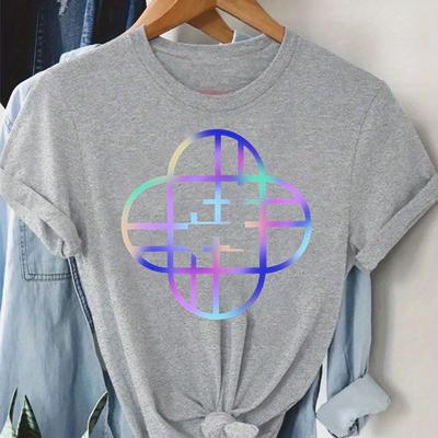 Женская футболка с графикой K-pop, ярко-розовая, с неоново-зелеными акцентами, мягкая, повседневная, для концертов, нарядов, для фанатов K-pop