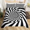 3D Visual Abstract Bedding Set Optical Illusion Duvet Cover Rainbow Striped Down Duvet Cover King Queen Single and Double Size Teen Gift