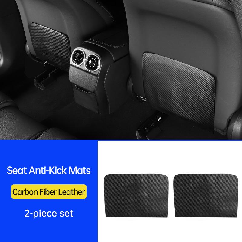 For Mercedes Benz A/C/ E-Class E300L Car Door Kick Mat GLC Car Seat Anti-Kick Mats GLB Car Door Sill Strips Protective Sticker