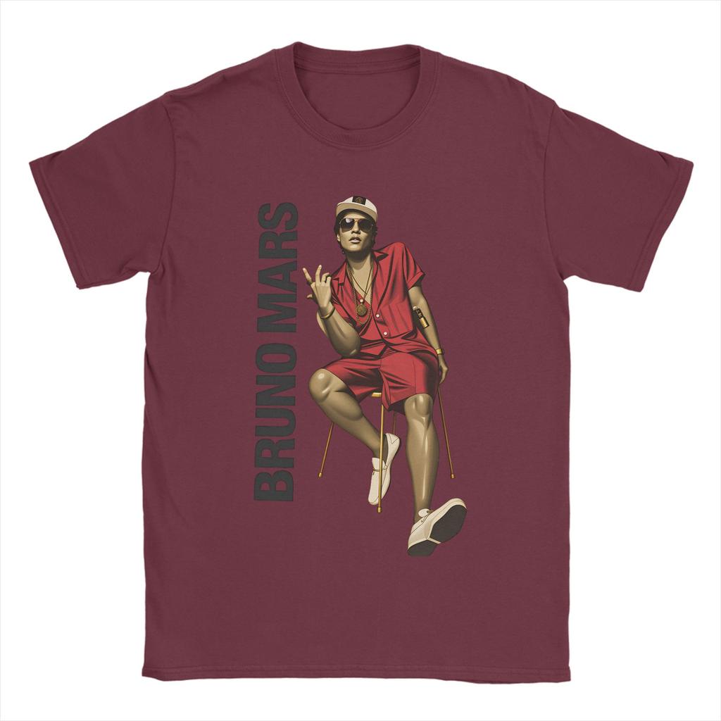 Unisexs TShirt Rapper Bruno Mars Vintage 100 Cotton Tee Shirt Short Sleeve T Shirt Round Neck Clothing Graphic