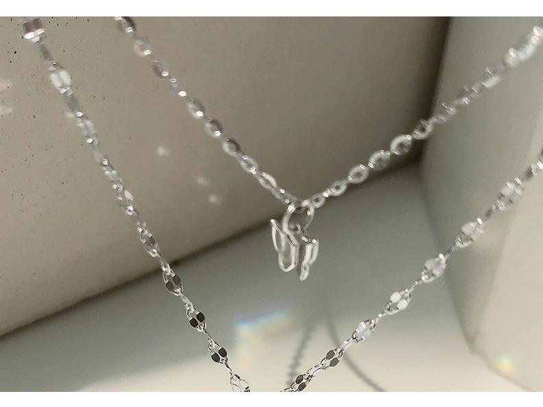 S925 Silver Double Layer Butterfly Necklace – Elegant European & American Design