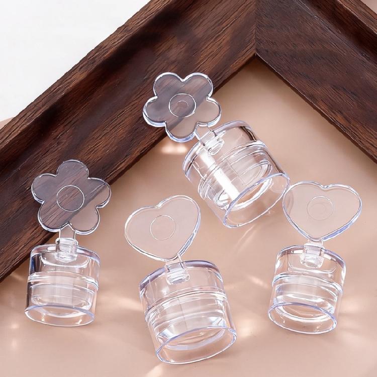 Штамп для ногтей с цветочным узором в форме сердца со скребком для многоразового маникюра с прозрачной силиконовой подушечкой