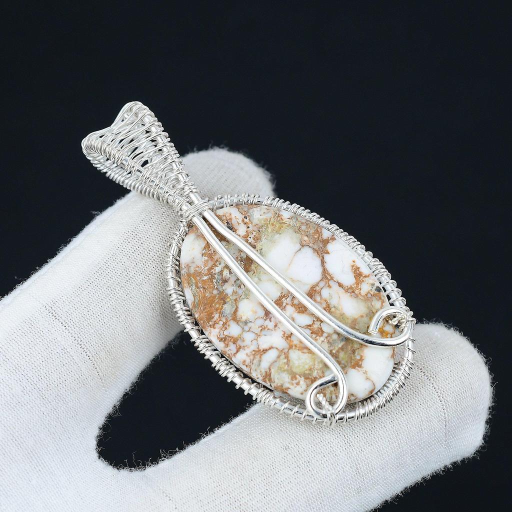 Wild Horse Jasper Pendant Natural Gemstone Handmade 925 Sterling Silver Pendant, Wire Wrapped Jewelry, Wire Wrapped Tree Of Life Jewelry
