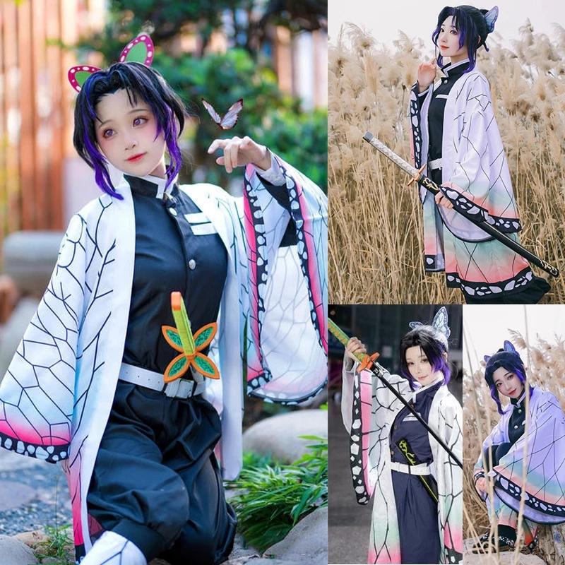 Kimetsu No Yaiba Shinobu Kocho Синтетический женский парик для косплея, короткий черный, синий Ombre Demon Slaying CorpsO