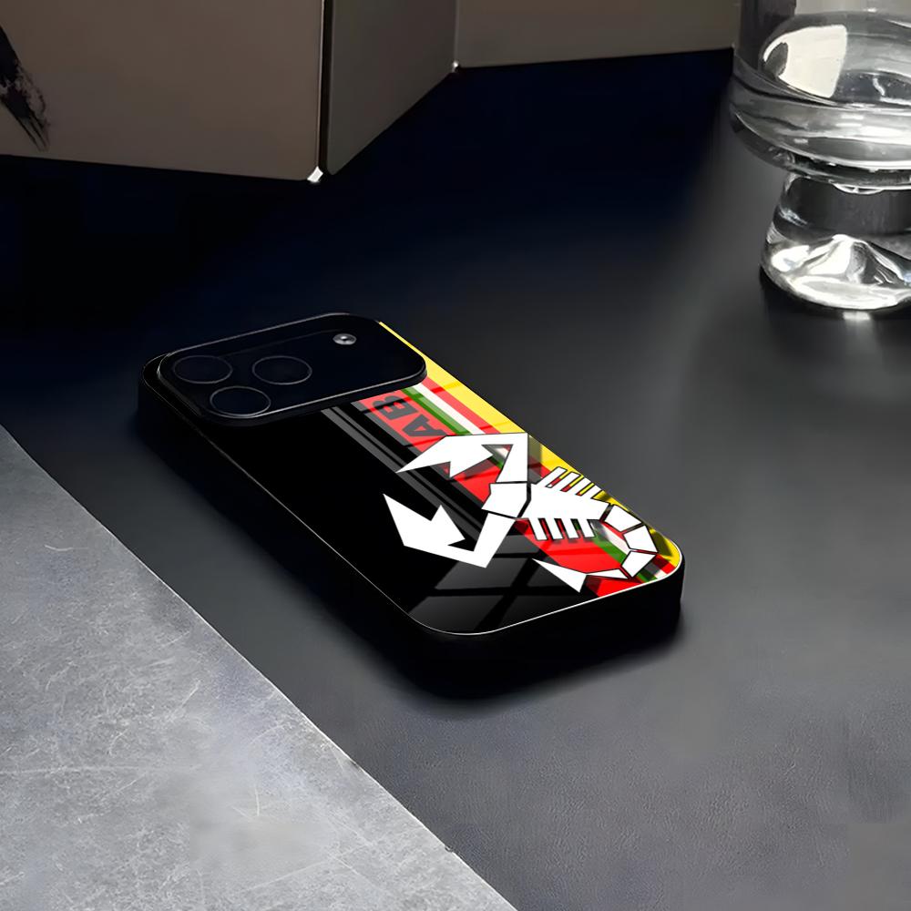 A-abarthES Чехол для телефона автомобиля Стекло Для IPhone17 Air 16 15 17 14 Pro Max 13 12 11 X XS XR Plus Для Serene Samsung S 25 24 23 22