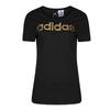 Lifestyle Casual Series Foil Linear Round Neck Comfortable Short Sleeve T-Shirt Women T-Shirt Black CV4566