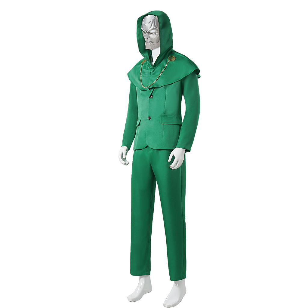 Doctor Doom Green Cloak Cosplay, Avengers 5 Marvel Halloween Stage Costume
