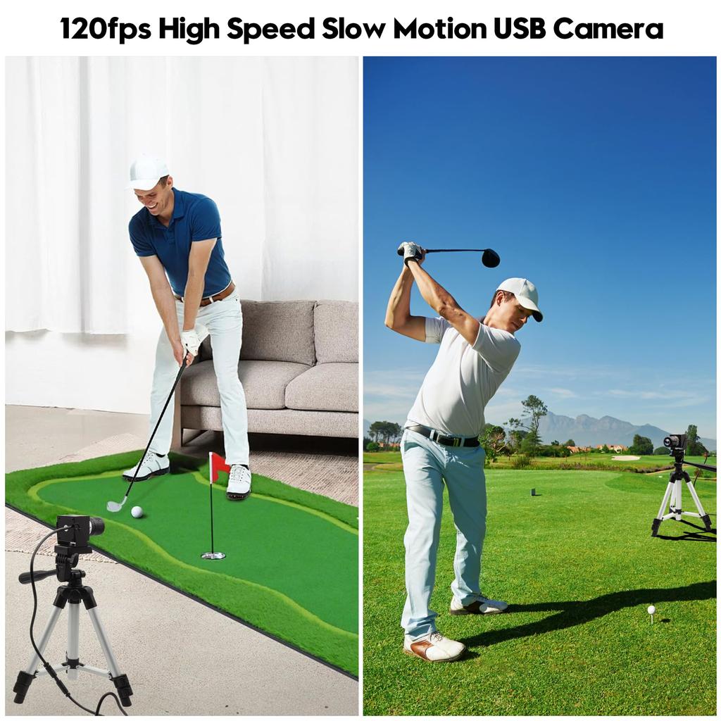 120fps USB Camera ELP 4K Webcam Golf Swing 3X Manual Optical Zoom Lens 12 Megapixel USB Webcam Lightburn Plug and Play for Raspberry Pi Windows Mac OS