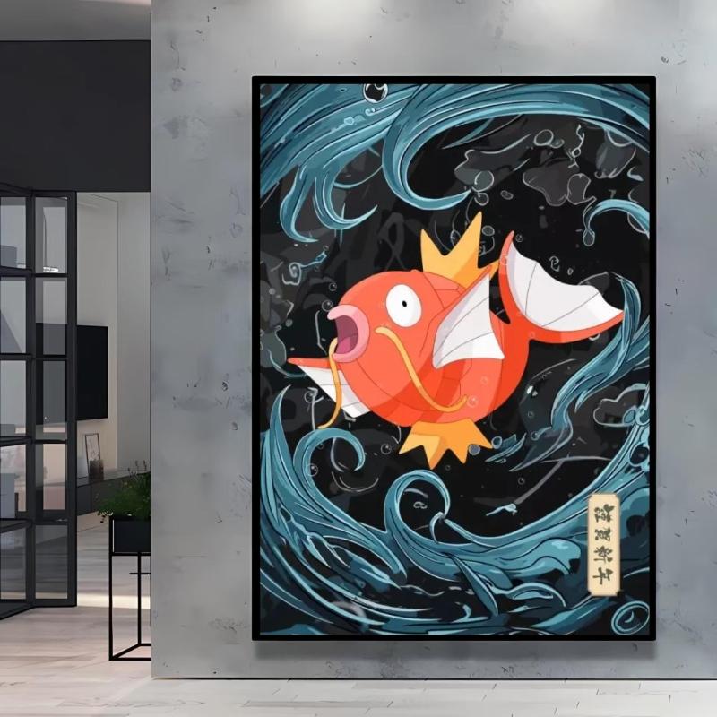 Print on Canvas Gengar Classic Anime Posters Cartoon Character Picture HD Printing Retro Style Home Living Room Decor