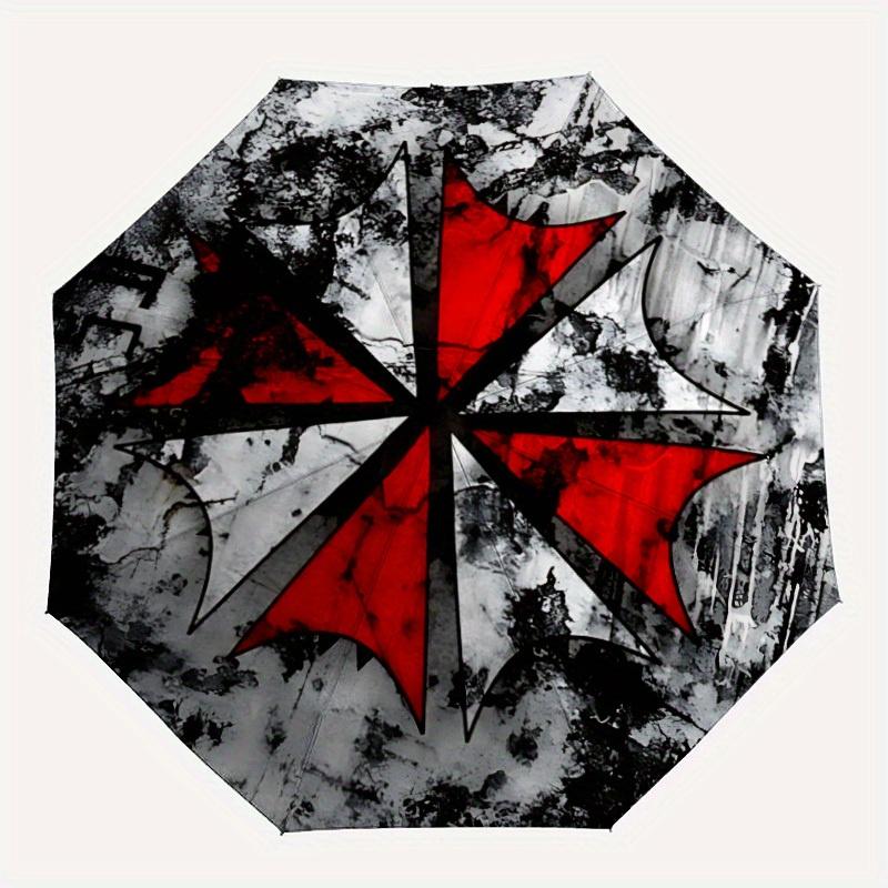 1pc Red Cross Symbol Automatic Opening/closing umbrella, Compact Travel Umbrella - - Festive Accessory, Sturdy Ribs yy250807068