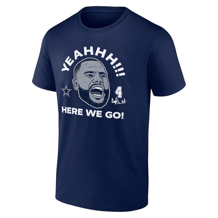 Men Dallass Cowboys Dak Prescott Here We Go Unisex T-Shirt